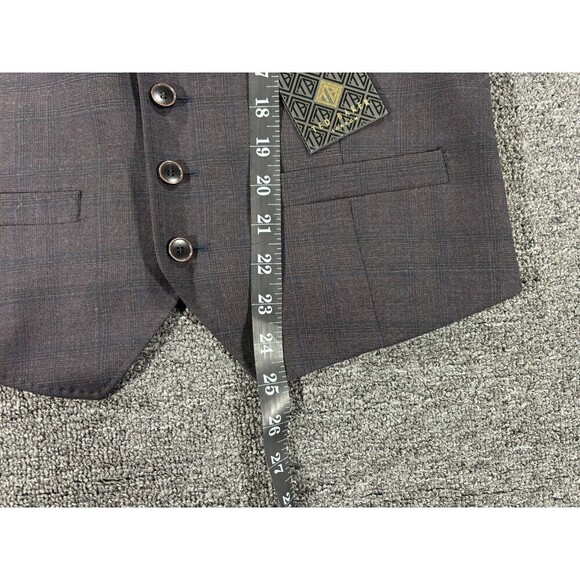 Ted Baker Vest  Men's Size 36R Grey Green Debonair  Check Tweed Waistcoat - Picture 6 of 10